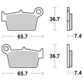 Pastiglie Freno Posteriori  SBS.POST. BETA 350 ALP 04/08 per BETA RR 125 2t 2018-2021, set per 1 disco